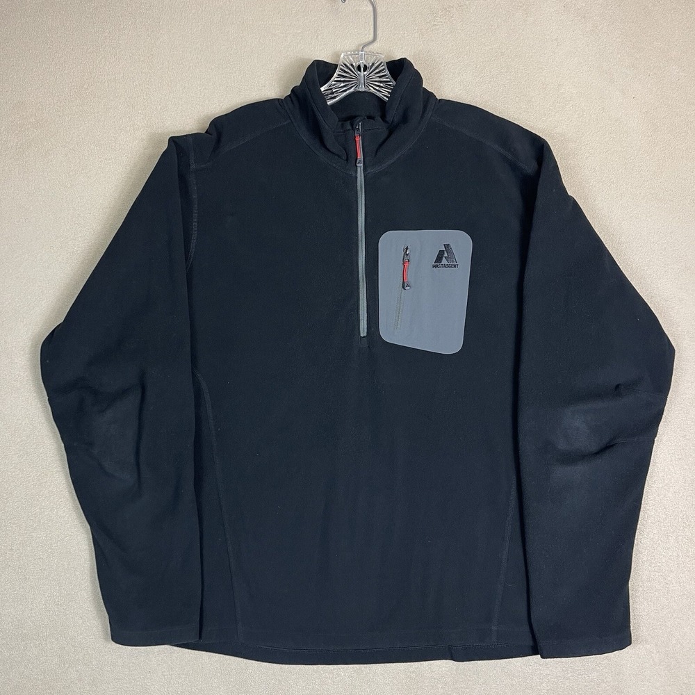 Eddie Bauer Sweater Mens Extra Large Black First Ascent 1/2 Zip Fleece